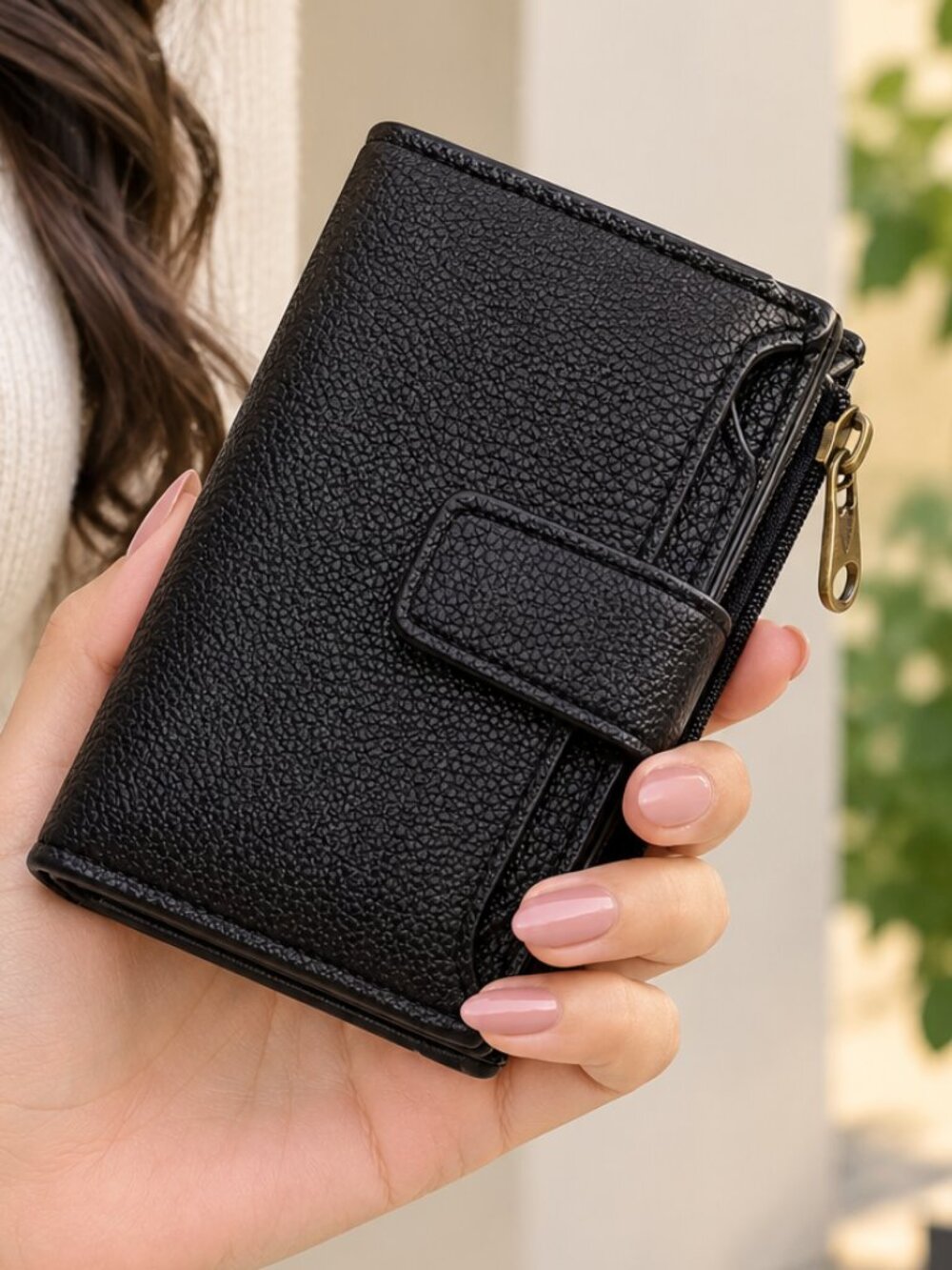 Women's Small RFID Blocking Vegan Leather Bifold Wallet Compact Card Holder